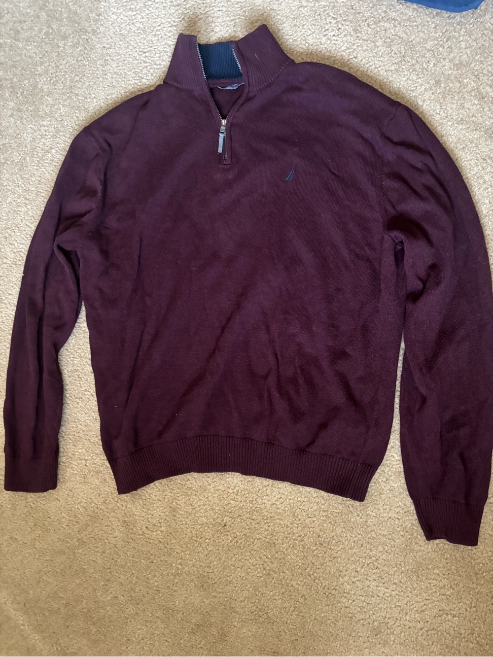 Nautica Men's Zip-Up Sweater in Burgundy